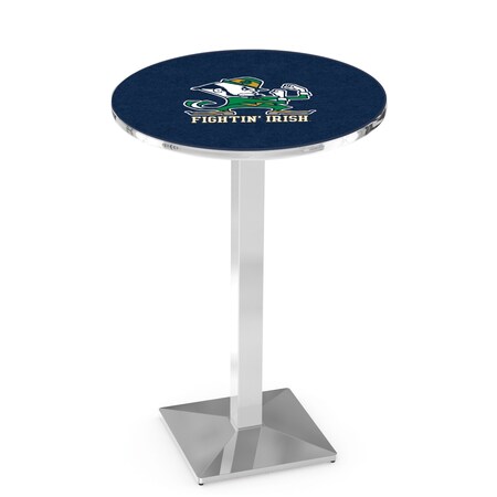 Holland Bar Stool Co 36" Chrome Notre Dame Leprechaun Pub Table L217C3628ND-Lep